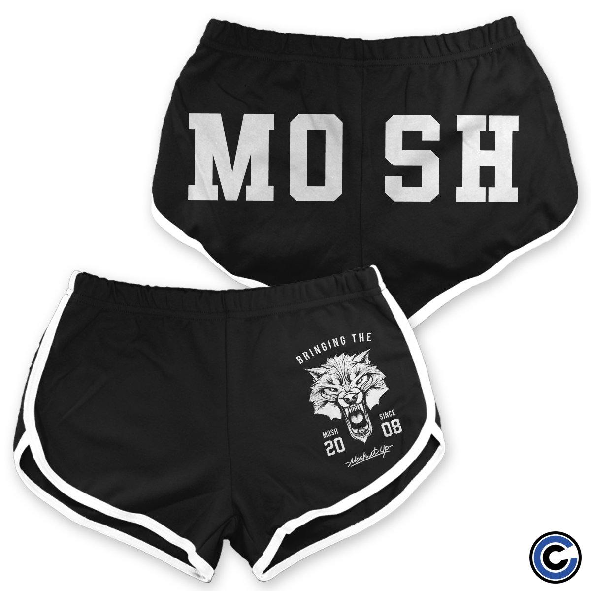 Mosh It Up Wolf Themed Athletic Track Shorts for Active Lifestyle